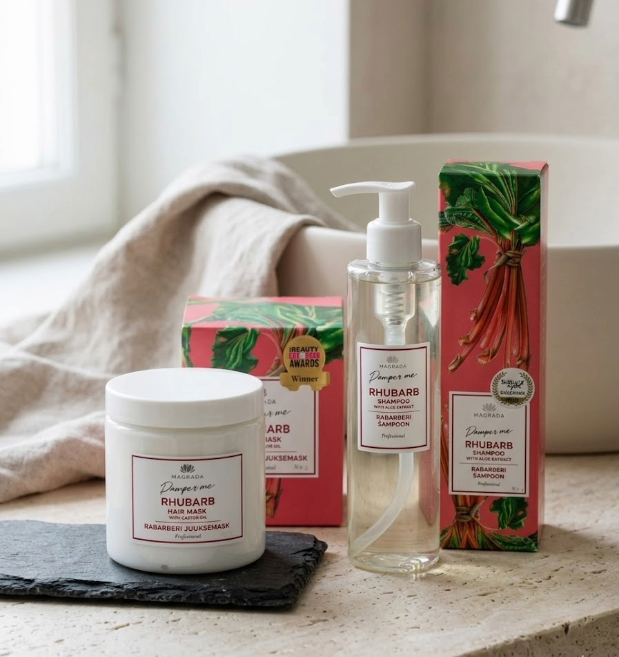 Ruibarbo para el cabello: qué esperar de un champú y una mascarilla