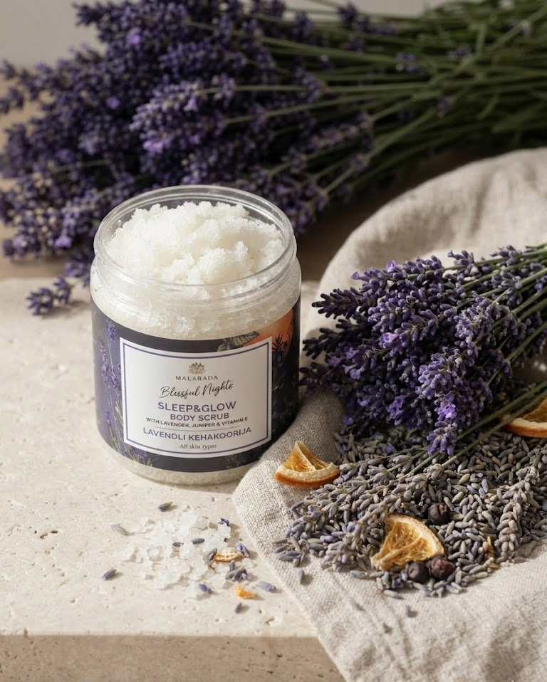 Exfoliante corporal de lavanda con aceite esencial de pomelo 250 ml